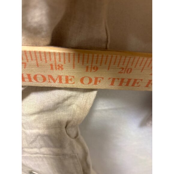 Mevisto Womens Beige Linen Button-Down Jacket With Pockets Size L - Picture 7 of 11